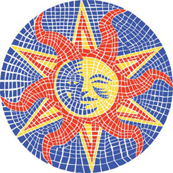 1041 - Large Mosaic Sun - 1041